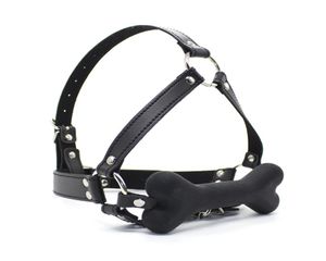 Cão de osso de cachorro bit ball bola gag stick chure máscara de bondage fetiche restrind R5019125298