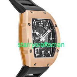 RM 럭셔리 시계 기계식 시계 공장 RM005 자동 로즈 골드 남성 스트랩 시계 RM005 AE PG STP0