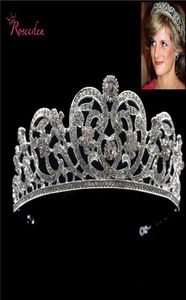 Splendido matrimonio europeo Crystal Wedding Tiara Rhinestone Pageant Miss Universo Accessori per capelli per matrimoni Crown Re3124 Y2008078804644