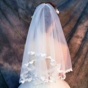 Bridal Veils Korean Prosty Biały Krótki akapit Mori Butterfly rozpuszczalny w wodzie koronkowy Studio Waszy