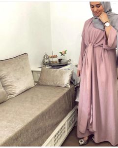 女性のためのイスラム教徒の控えめなカーディガンeidアラブアバヤドゥバイドレスイスラム毎日の長袖衣料品ターキーソリッドカラーコート
