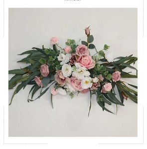 Dekoracyjne kwiaty wieńce Rose sztuczne kwiaty na dekorację ślub romantyczne fałszywe rośliny wystrój domu impreza kwiatowa wisząca wieniec