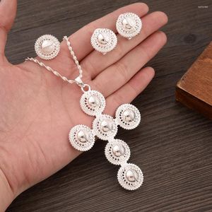 Orecchini da collana set tai chi pattern argento placcato Dubai africano africano gioielli da donna uomo fascino regalo per matrimoni