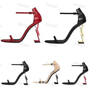 YSL ﾠ Klänningskor designer klackar röda bottenvagnar kvinnor äkta läderpumpar dam sandaler bröllopsbottnar svart guldguld 7/10 cm häl med låda