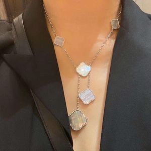 925 Silver Mixed Six 10-flower Desinger necklace 4 Four Leaf Clover Charm Bracelets Bangle Chain 18K Gold Agate Shell Mother-of-Pearl f 220p