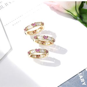 Eternity 18K Gold Lab Diamond Cz Ring Ring 925 Стерлинговые обручальные обручальные кольца для женских свадебных украшений 2398