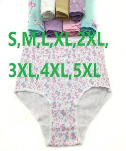 S, M, L, XL, 2xl, 3xl, 4xl, 5xl PS tamanho feminino Briefs de algodão feminino Panties de roupas íntimas 100%algodão para fêmeas 4-Pack1273430