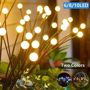 6810 LED Solar Garden Lights zasilane Firefly Outdoor Decoration Landscape Lampy trawnikowe 240508