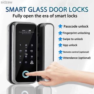 Smart Bloqueio Smart Porta Lock Haha Lock Aplicação para portas de vidro deslizantes de madeira Biométrica Lock Bluetooth Card Bluetooth Lock Digital Eletrônico WX