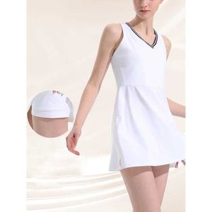 Active Dresses Sean Tsing Outdoor Sports Tennis Sports Dresses With Shorts Workout Exercise Badminton Running Clothing Women Dress Y240508