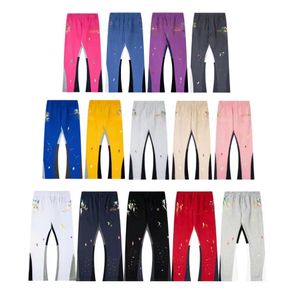 Sehr gute qualitativ hochwertige Männerjeanshosen für Frauen und Männer Retro High Street Jeans Sprühte Tinte Graffiti Montage Street Tragen Unisex Jeans Hosen lässig Straight Straight