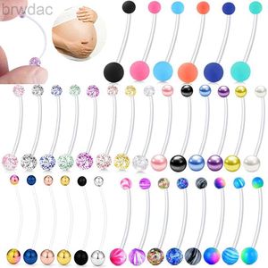 Anéis do umbigo 14g Gravidez BULTIL BULTIL RINGS Flexível Bioplast Sport Maternity Belly Belly Retener Industrial Breating Body Body Piercing D240509