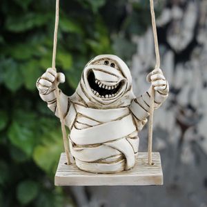 Nuova Halloween Mummy Resin Garden Courtyard Tree recinante Decorazione a sospensione