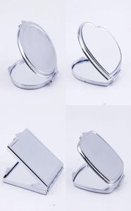Новый серебряный карман тонкий компактный зеркал пустые круглые сердечные металлические зеркало для макияжа DIY Свадетельное зеркало Свадебное зеркало 2115189