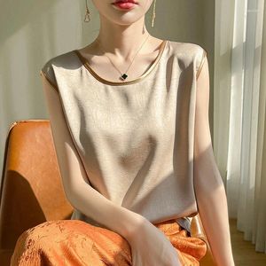 Women's Tanks Ladies Silk Camisole Vest Smooth Skating Cool Top Female 2024 Summer High Quality Fashion Phnom Penh Women