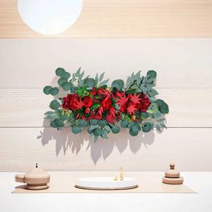 Flores decorativas grinaldas nórdicas simples flor artificial lintel eucalipto folhas flores falsas Flores de casamento em casa Decoração de parede Plantas falsas