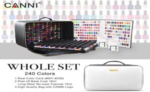 30917k Canni 240pcs Nagel Gel Ganzes Set Base Top Color Polish Kit Uvled Soak Off 73ml1757940