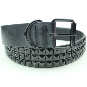 Black Fashion Rhinestone Rivet Belt Men&Women's Studded Belt Punk With Pin Buckle Free Shipping Y200807 234a