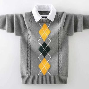 Set Childrens tröja 2024 Autumn/Winter Sticked Cotton Preschool Clothing Cardigan tröja 5-15 år gammal jacka Q240508