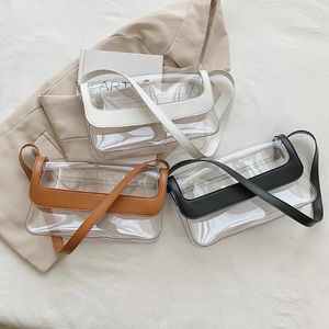 Axelväskor kvinnlig crossbody väska pvc transparent underarm söt tydlig handväska stadion godkänd avslappnad enkel mode shouder