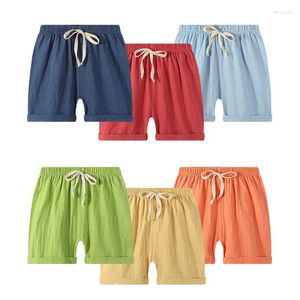 Shorts Summer Short Sleeve Linen Boys Girls Kids Clothes Children's Beach Pants Baby Roupa Infantil Menina