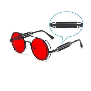 Occhiali da sole Simvey 2021 Vintage Goth Steampunk femminile femminile rotondo trapper Circle UV Gafas de Sol1 262J