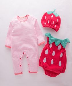 Baby Girl Outfit Strawberry Costume Full Maniche Ful