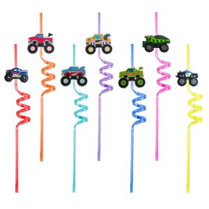 Engångsplast STS Truck 9 Temat Crazy Cartoon Decoration Supplies Birthday Party Favors Drinking Decorations For Summer Goodie G OT3OH