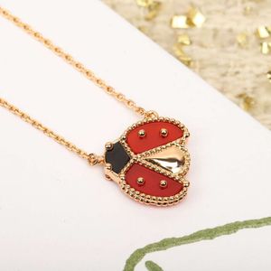 2023 New Rose Gold Spring Ladybug Necklace Women's Cute Fashion Brand Party High Quality Jewelry