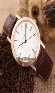Billigt nytt AltiPlano G0A31114 G0A29112 Vit Dial Automatic Mens Watch Rose Gold Case 42mm Brown Leather Strap New Business Casual 1798357