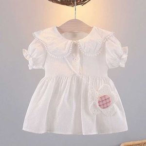 女の子のドレス1-4歳の女の赤ちゃんドレスバースデーコスチューム人形襟素敵な幼児服フラワーバッグ子供プリンセスドレス幼児服A1074