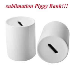 Sublimering Piggy Bank Ceramic Coin Bank Money Box For Cash Saving Money Bank Boys Girls Kids Lagringsburkar DIY Gift8798131