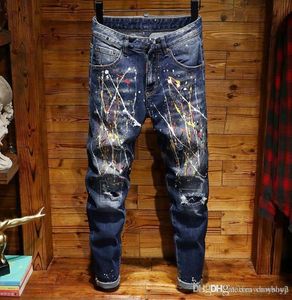 Men039s 2020 luxury designer jeans biker fashion rock and roll revival highend square jeans tight paint brand men039s jeans8311178