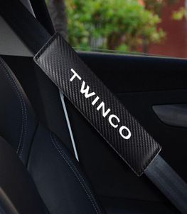 Almofadas de cinto de segurança de fibra de carbono para Renault Twingo Seat Strap Pad Cushion Capa Acessórios Interiores Automático 4722515