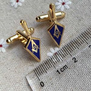 Cuff Links 1 pair of Freemason Masonic shovel cuffs without stonemason trowel enamel cuffs square and compass G mens T-shirt accessories Q240508