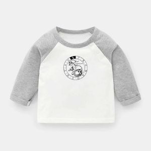 Tシャツ山羊座星座デザイン水瓶座乙女座魚座魚座新生児Tシャツchildrensラグランジアン色長袖TシャツTopl240509