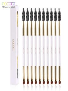 DOCOLOR 510st White Black Professional Double Headed Eyebrow Eyelash Makeup Borstar tunt hår Hela vinklad ögonbrödborste 214610671