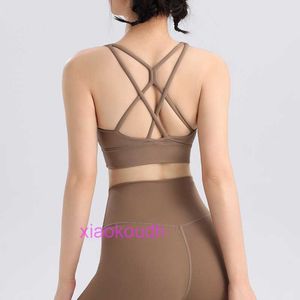 Designer Lul Yoga Outfit Sport Bras Frauen hohe Unterstützung Sport Set Damen Neue Rücken integrierte feste Brustkissen dünne Schultergurt Fitness BH Schock Schock