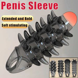 Andere Gesundheits Schönheitsartikel Soft Elastic Penis Extension Set verzögerte Ejakulation erhöhte Erwachsene Spielzeug Q240508