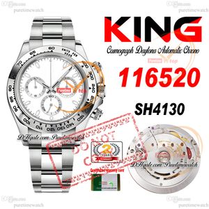 Venda 116520 SA4130 Cronógrafo automático Mens assista King Tachymer Buzel White Stick Disco