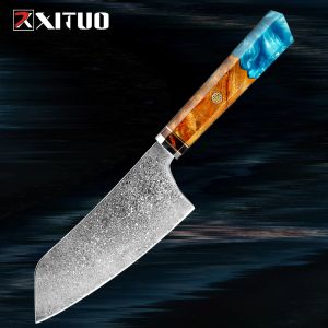 Serbisk kockkniv 6 tum kinesisk kök kniv kött klyver kniv japansk damascus rostfritt stål köksskivning kniv