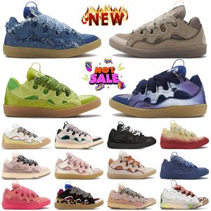 2024 New Fashion Platform Leather Designer Curb Dress Shoes Luxury Womens Mens Calfskin Rubber Nappa Trainers Low OG Original Hightops Suede Flat Bottoms Sneakers