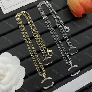 Colar de letra de diamante para mulheres designer luxuoso cadeia de prata link colares pendentes de joias correntes de ouro brinco de casamento com caixa