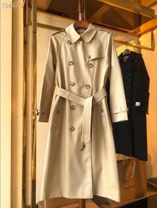 Новая мода Women Angland Design Trench Poat/Реальное качество водонепроницаемого хлопка плюс двойной стиль с двойной грудью стройной траншеи/траншеи до колена Waterl500 Размер S-xxl