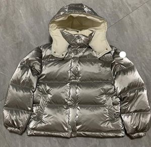 designer women down jacket embroidered badge women winter Silver Dazzle puffer coat jackets woman size 0122748147