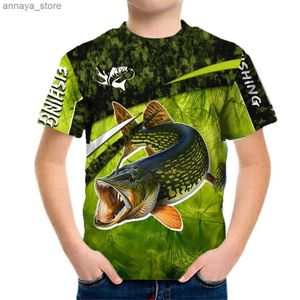 T-shirty Tshirts Fishing Outdoor 3D Print Street Clothing Boys and Girl