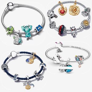 Yüksek kaliteli oyun cazibesi tasarımcı bilezikler kadınlar için moda mücevherler diy fit pandoras disess lilos ve dikiş örümcek bileklik set parti hediyesi kutu