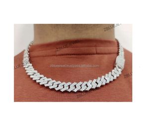 10Mm High Quality Customize Sterling Sier VVS Moissanite Diamond Studded Iced Out Cuban Link Chain For Men Fashion Necklace