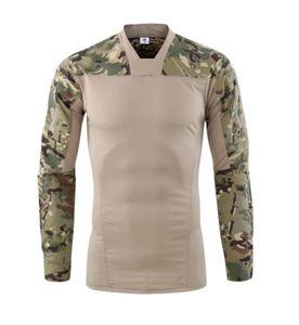 Kamuflaj renkleri ABD Ordusu Savaş Tekdüzen Askeri Gömlek Kargo Çok Maden Airsoft Paintball Taktik Kumaş Uzun Kollu T Shirt2939010