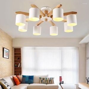 Chandeliers Living Room E27 Chandelier Kitchen Lighting Bedroom Ceiling Villa Indoor Lamps Wood Art Lamp Factory Wholesale